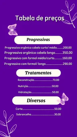 Tabela de preços 