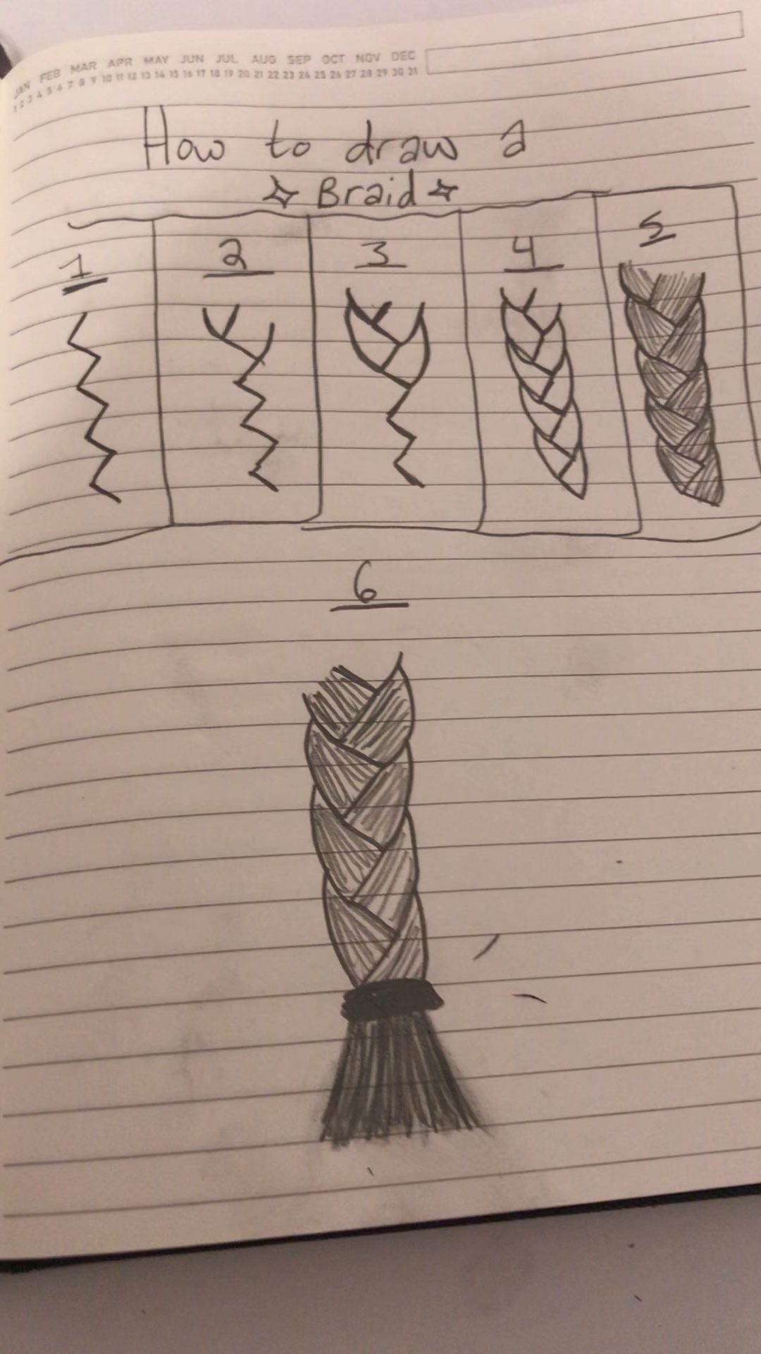 Cómo dibujar una trenza