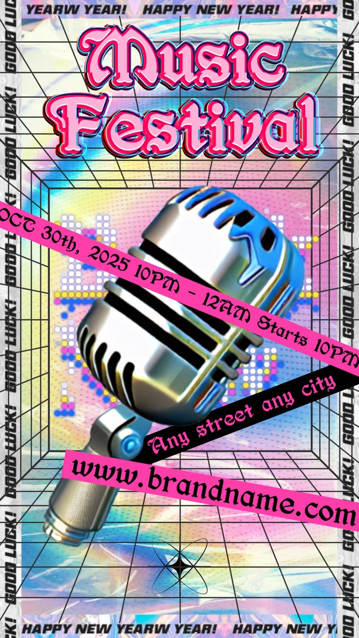 poster gerak festival musik abstrak 