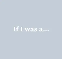 If I was a…