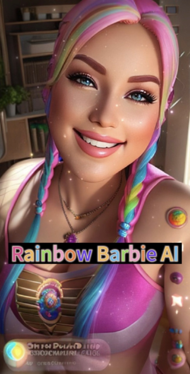 Fille Barbie arc-en-ciel