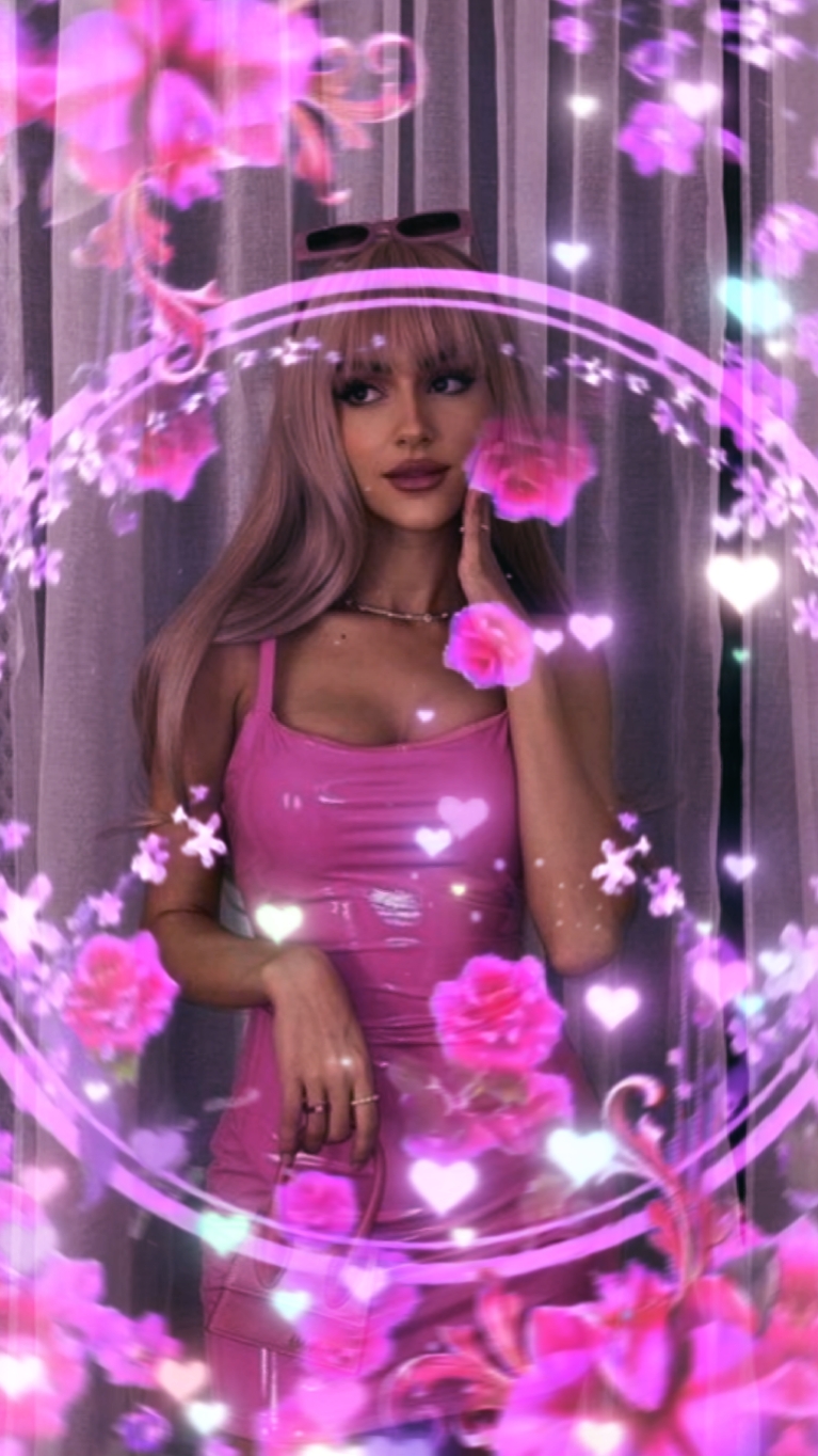 Anéis de flores rosa 