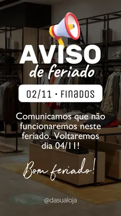 Aviso de feriado