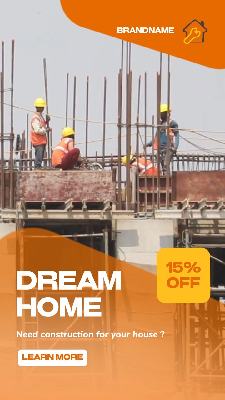 Template promo konstruksi rumah bergaya modern