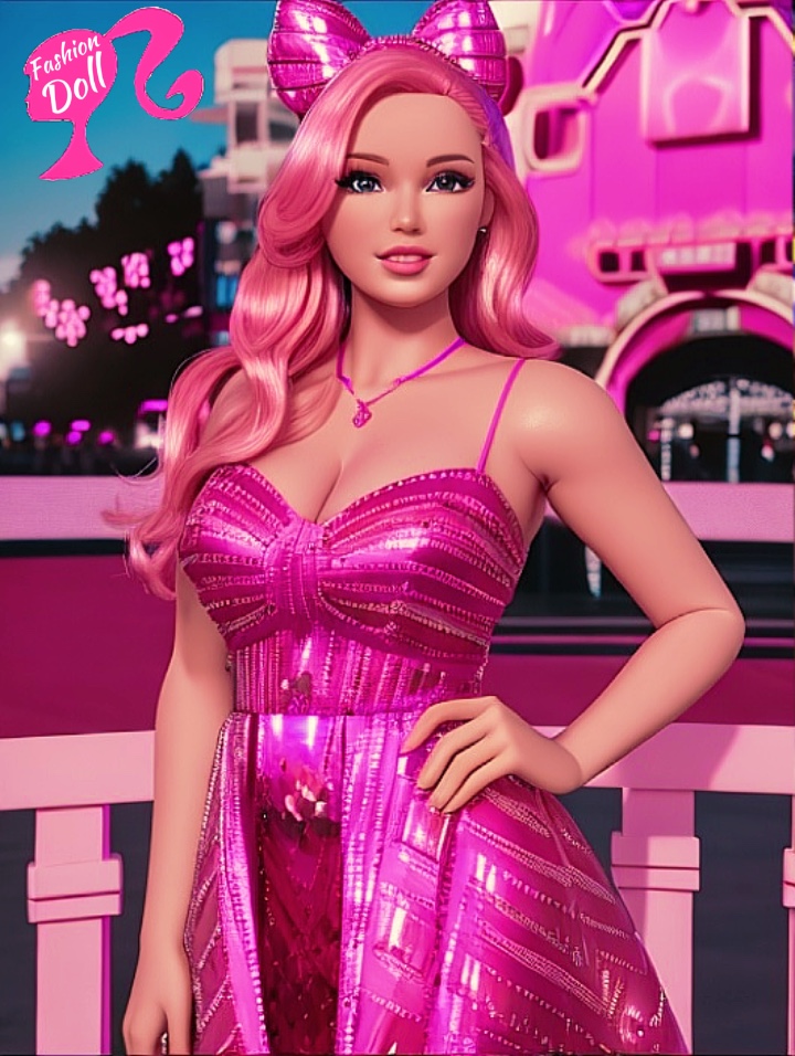 Poupée rose à la mode