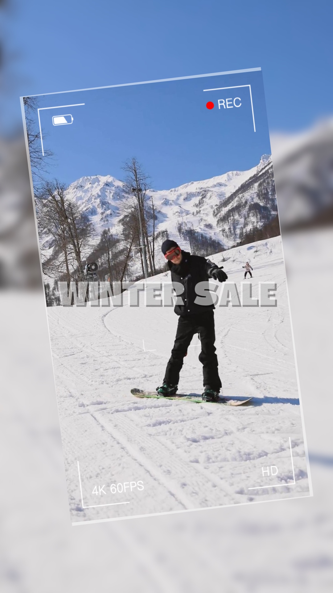Freeze Frame Style Winter Sportswear Promotion Template