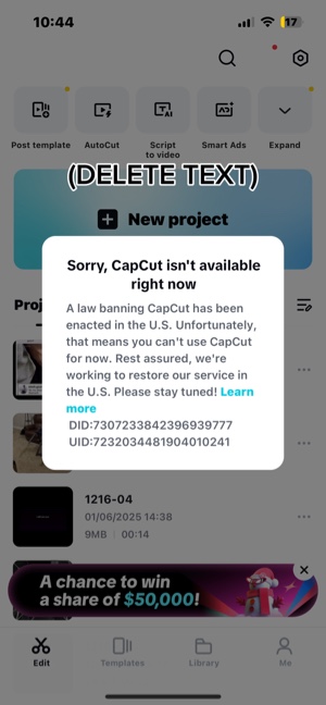 Welcome back capcut