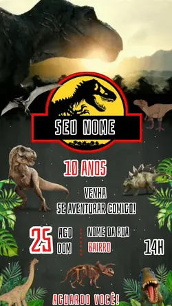 Convite Jurassic