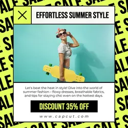 Yellow Summer Fashion Sale Instagram Post