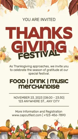 Thnaksgiving Festival Invitation Instagram Story