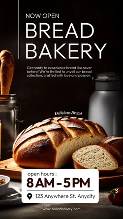Food Bread Bakery Opening Promo Instagram Story