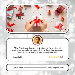Christmas customer feedback instagram post