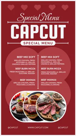 food and beverage sales promotion menu post red Heart