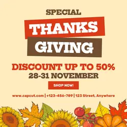 Special Thanksgiving Discount Instagram Post