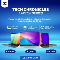 E-commerce Electronics Laptop Product Callout Blue