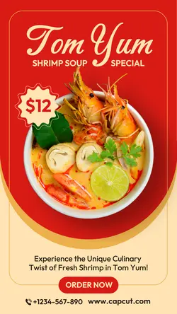 Food & Beverage Tom Yum Shrimp Soup Special Instagram Story