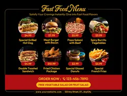 Food & Beverage Fast Food Menu