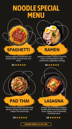Noodle Special Menu Template Instagram Story