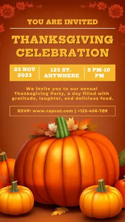 Thanksgiving Day Party Invitation Instagram Story