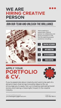 Open Hiring Poster Instagram Story