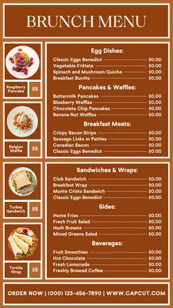brunch menu instagram story