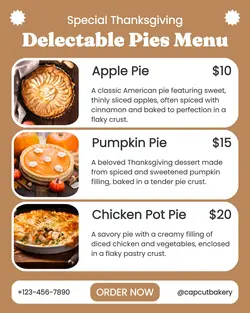 Food Menu Thanksgiving Instagram Portrait