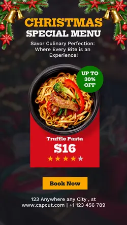 Christmas Food Menu Instagram Story