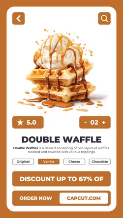 Double Waffles Food Promotion Instagram story