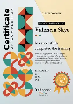 Non-marketing Certificate of Completion