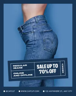 Navy Minimal Jeans Fashion Promo Instagram Post