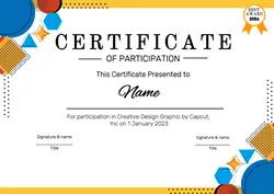 NON-MARKETING CERTIFICATE OF participation shape