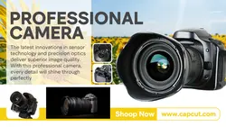 Electronic business promotion, minimalist professional Camera template design for business promotion