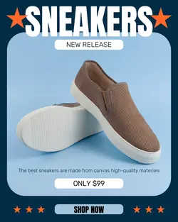 Blue Sneakers Promotion Sale Instagram Post