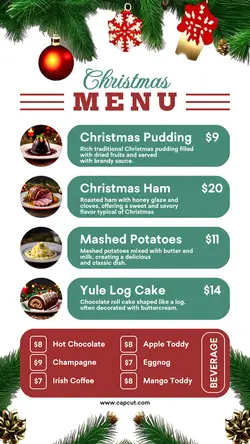 Christmas Day Menu Instagram Story