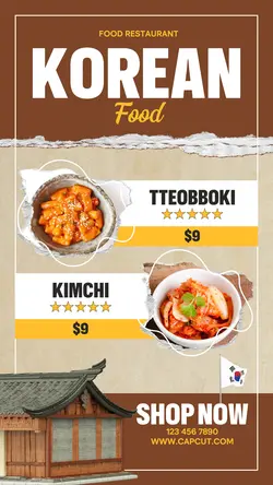 Korean Food Menu Instagram Story Post