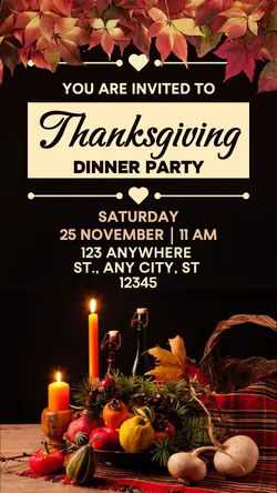 Thanksgiving Dinner Party Instagram Story
