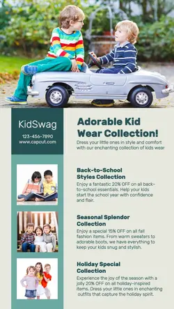 Fashion kid promotion instagram story