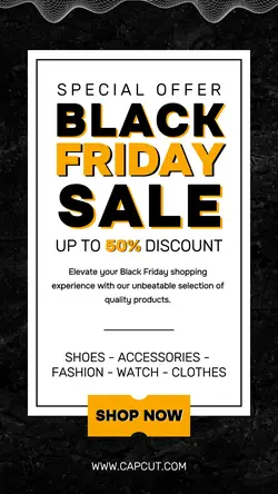 Black Friday Modern Abstaract Black Yellow
