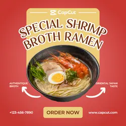 Food Shrimp Ramen Sale Instagram Post