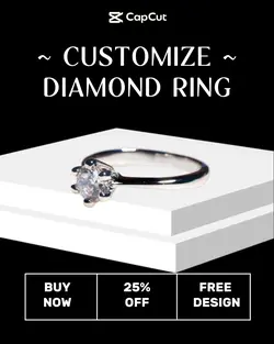 Jewellery Customize Diamond Ring Display Product - Instagram Potrait