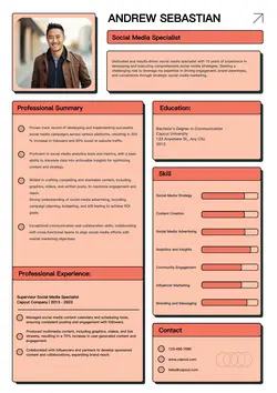 Business Resume Social Media Specialist