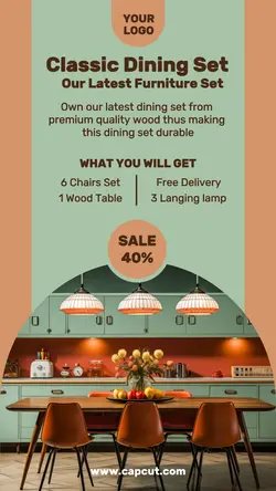 Furniture Classic Dining Set Instagram Story