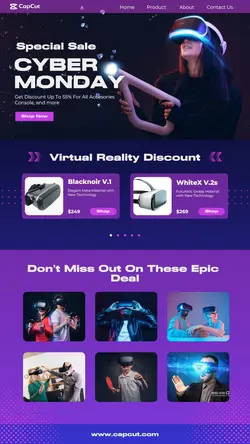 Game Cyber Monday Promotion Landing Page
