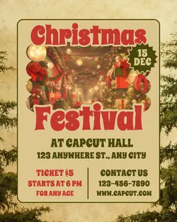 Christmas Festival Invitation Instagram Portrait