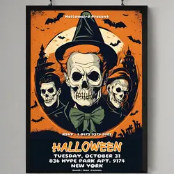 Halloween Party Poster Style Invitation Instagram Post