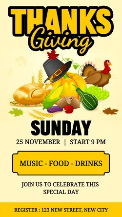 Thanksgiving Celebration Invitation Instagram Story