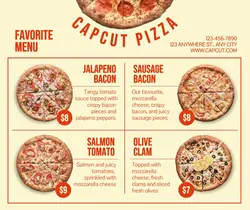 Yellow Food Pizza Menu Facebook Post