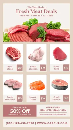 fresh meat deals instagram story