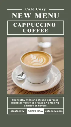 Cappuccino Coffee Product Display Instagram Story