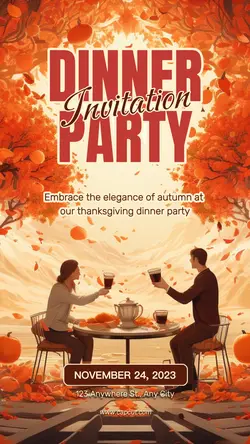 Thanksgiving Dinner Party Invitation Tiktok Post 